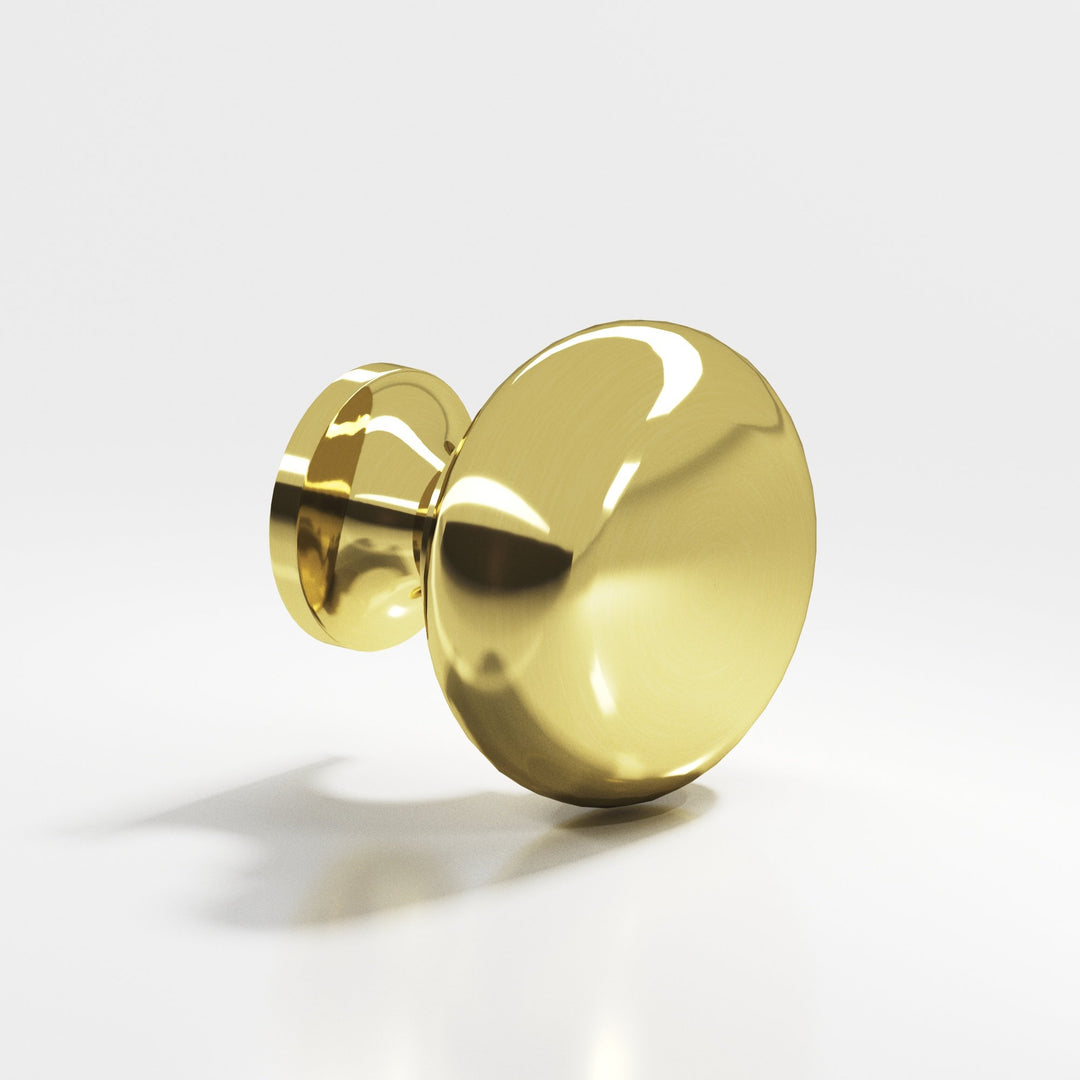 Colonial Bronze 192 Round Cabinet Knob in Unlacquered Polished Brass