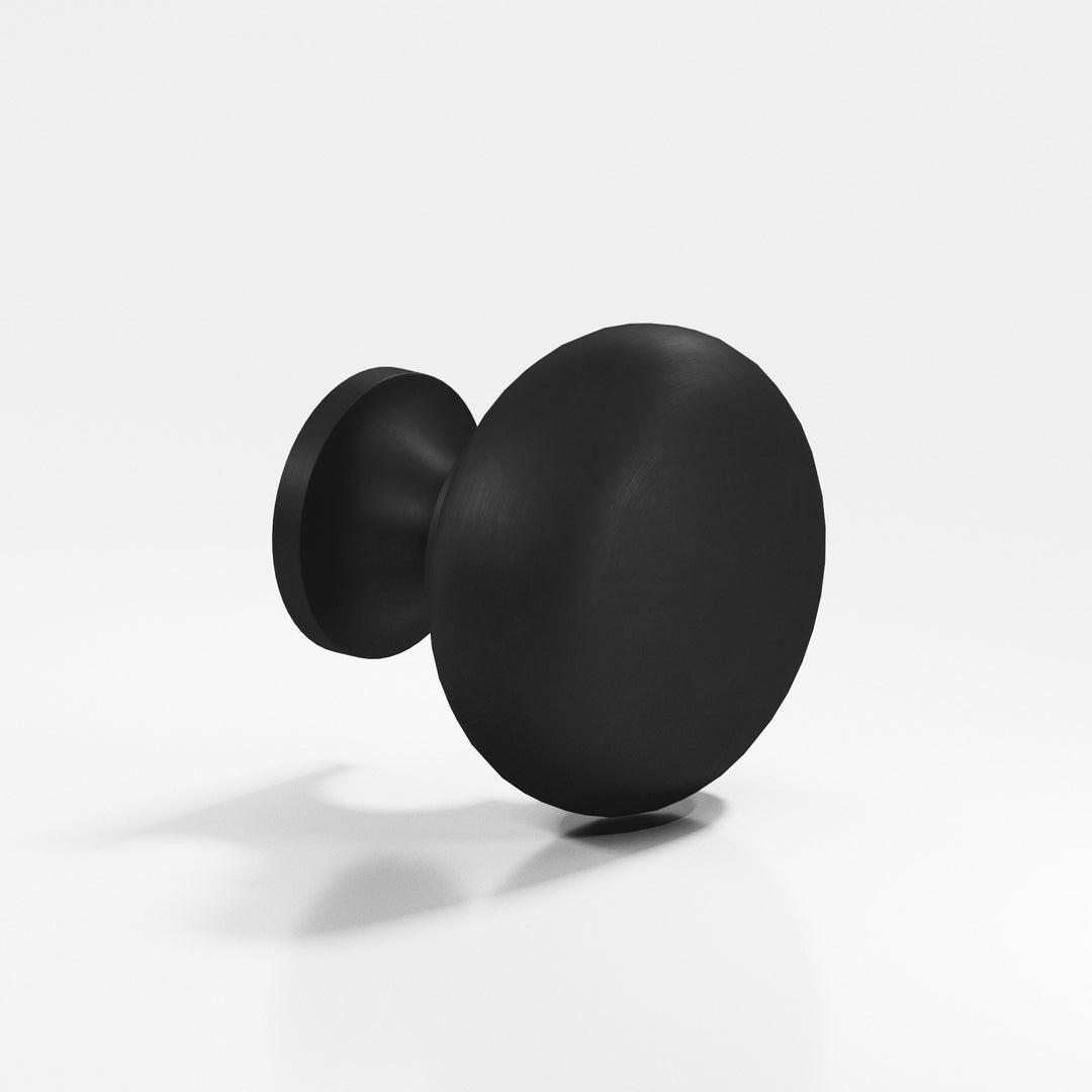 Colonial Bronze 191 Round Cabinet Knob in Matte Satin Black