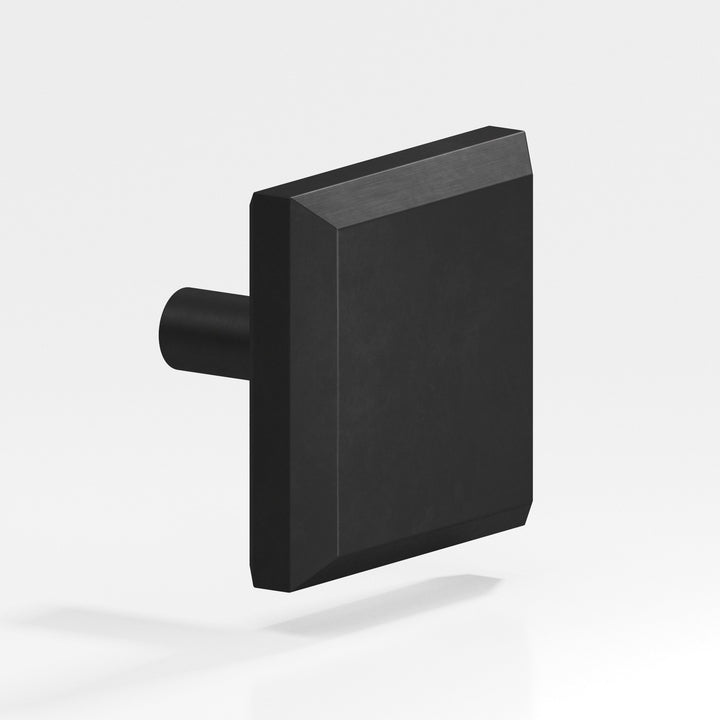 Colonial Bronze 126 Square beveled Cabinet Knob with straight post in Matte Satin Black