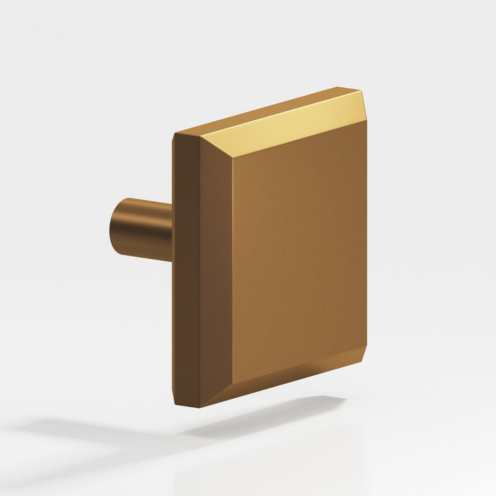 Colonial Bronze 127 Square beveled Cabinet Knob with straight post in Matte Light Statuary Bronze