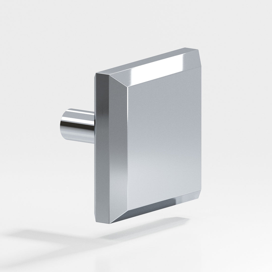 Colonial Bronze 126 Square beveled Cabinet Knob with straight post in Polished Chrome