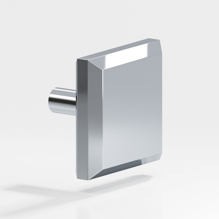 Colonial Bronze 126 Square beveled Cabinet Knob with straight post in Polished Chrome