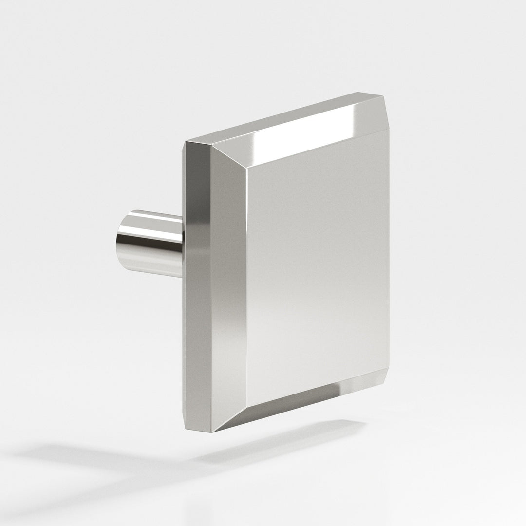 Colonial Bronze 127 Square beveled Cabinet Knob with straight post in Polished Nickel