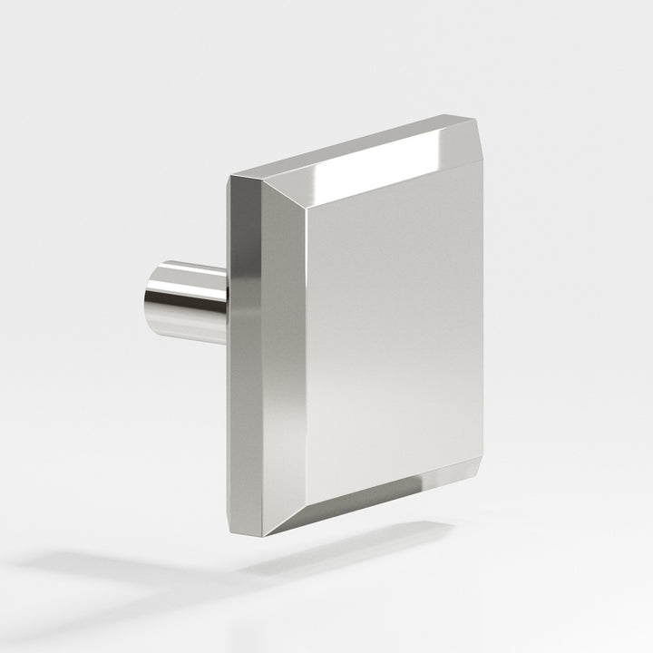 Colonial Bronze 127 Square beveled Cabinet Knob with straight post in Polished Nickel