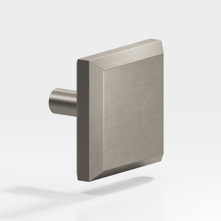 Colonial Bronze 127 Square beveled Cabinet Knob with straight post in Matte Pewter