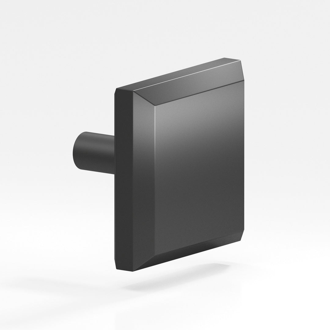 Colonial Bronze 126 Square beveled Cabinet Knob with straight post in Matte Graphite