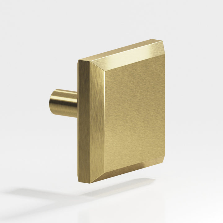 Colonial Bronze 127 Square beveled Cabinet Knob with straight post in Antique Brass