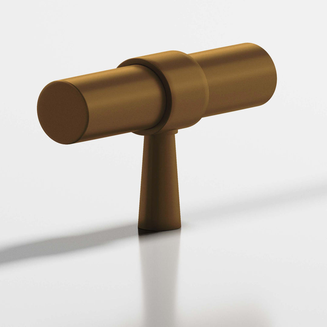 Colonial Bronze 1301 Round collared T Cabinet Knob with tapered post in Matte Light Statuary Bronze