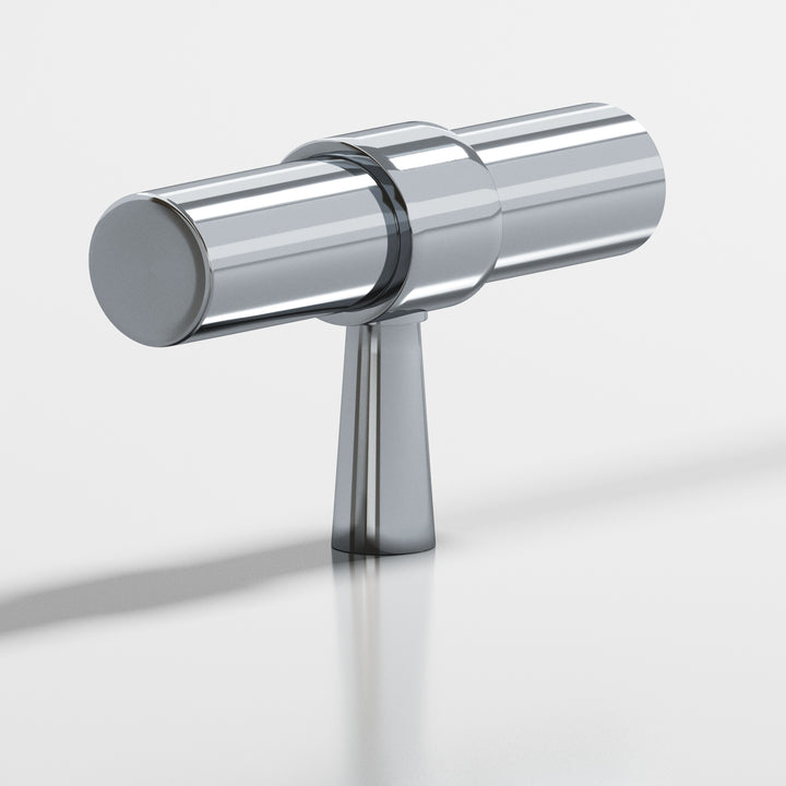Colonial Bronze 1301 Round collared T Cabinet Knob with tapered post in Polished Chrome