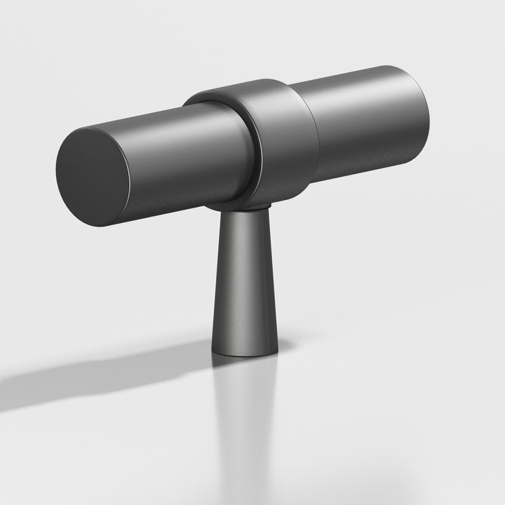 Colonial Bronze 1301 Round collared T Cabinet Knob with tapered post in Matte Graphite