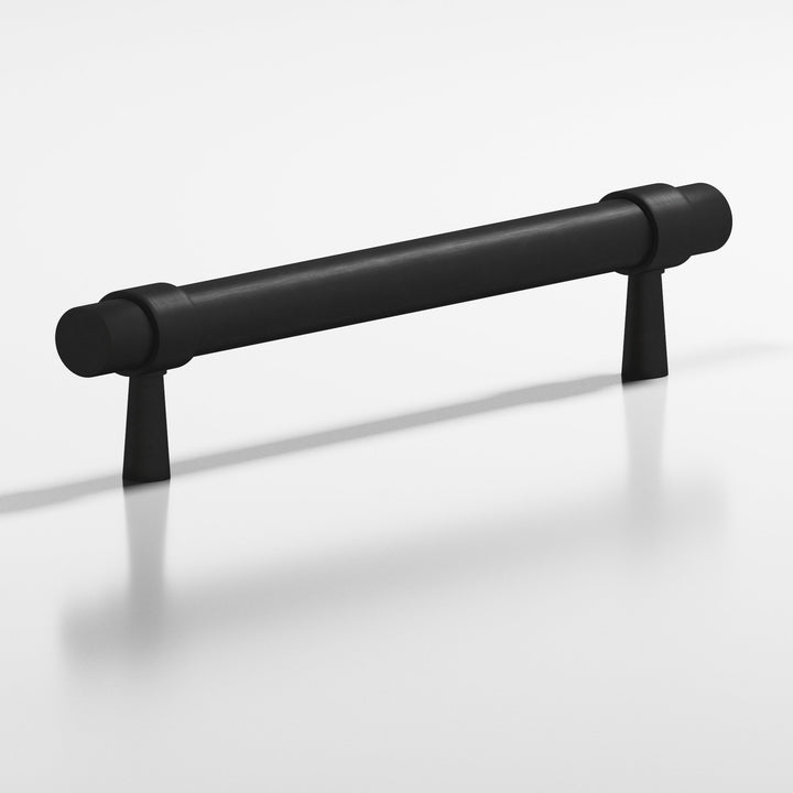 Colonial Bronze 1302 Round collared Cabinet Pull with tapered posts in Matte Satin Black