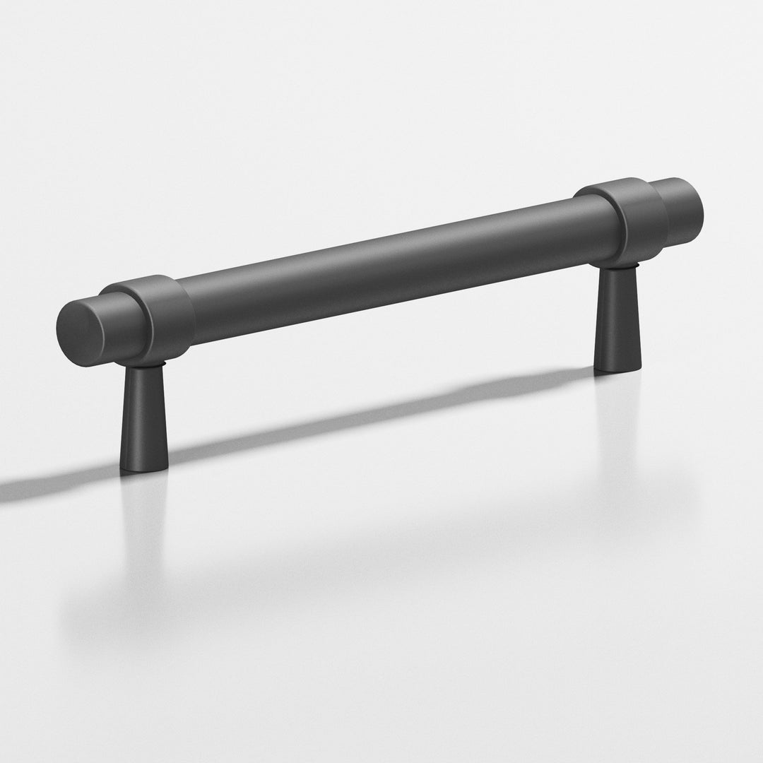Colonial Bronze 1302 Round collared Cabinet Pull with tapered posts in Matte Graphite
