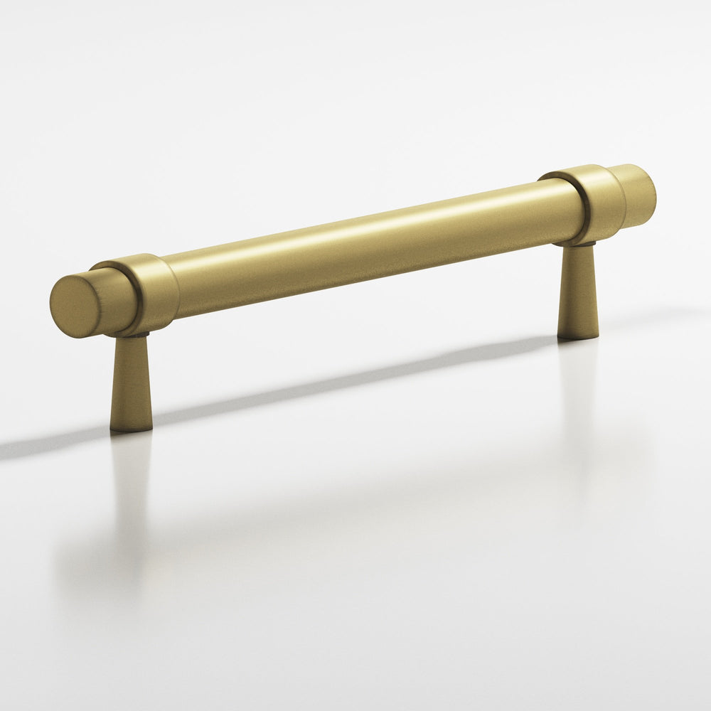 Colonial Bronze 1302 Round collared Cabinet Pull with tapered posts in Matte Antique Satin Brass