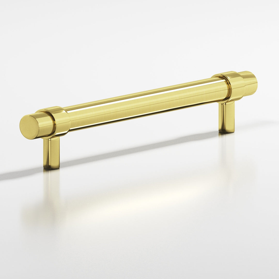 Colonial Bronze 1307 Round collared Cabinet Pull with straight posts in Unlacquered Polished Brass