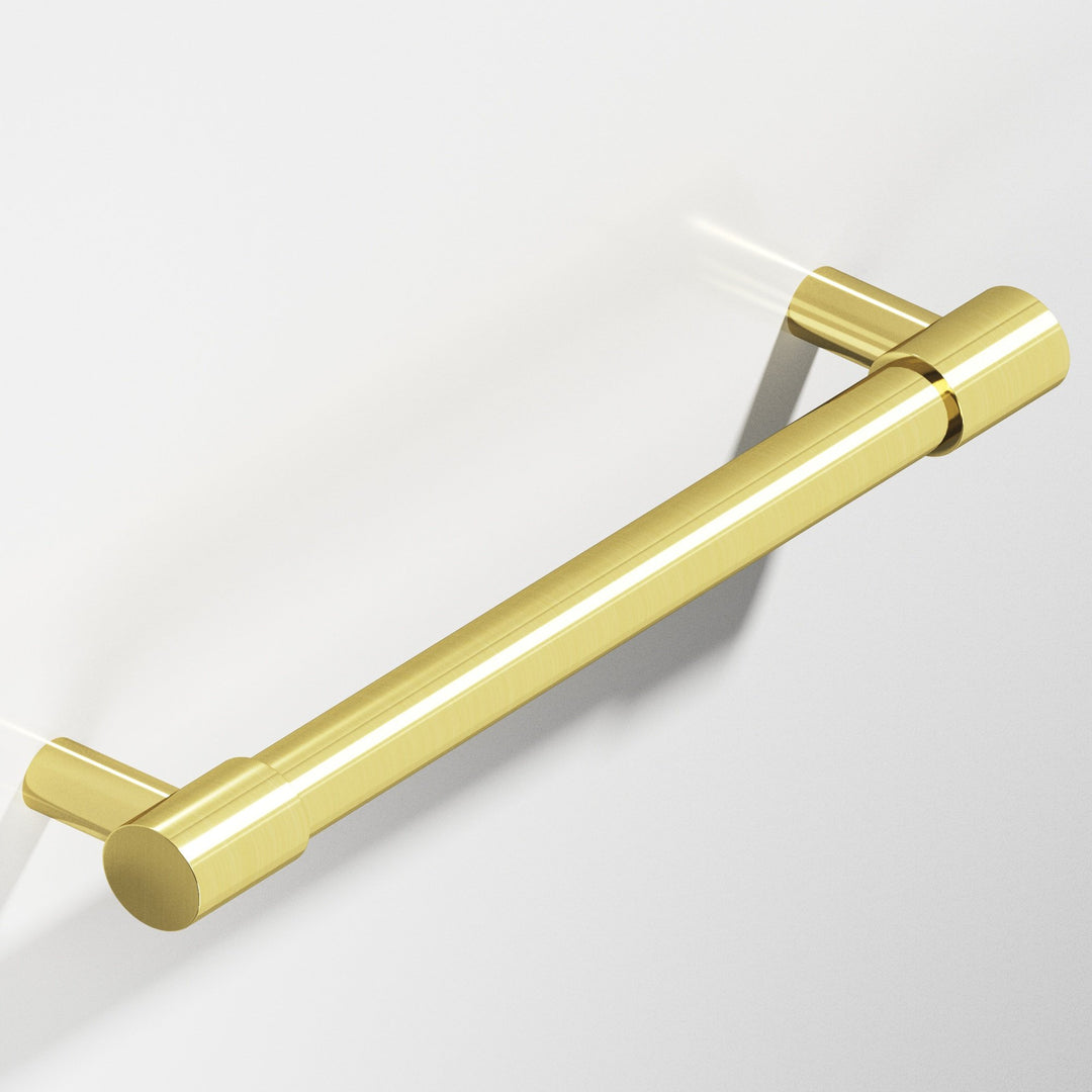 Colonial Bronze 1346 Round Appliance Pull with turned-down bar and straight posts in Unlacquered Polished Brass