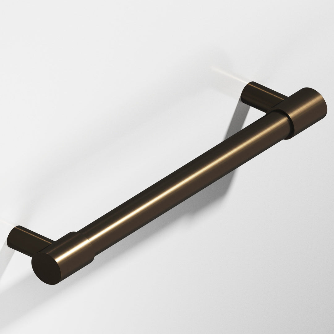 Colonial Bronze 1345BB Round Back-to-Back Shower Door Pull Kit with turned-down bar and straight posts in Oil Rubbed Bronze