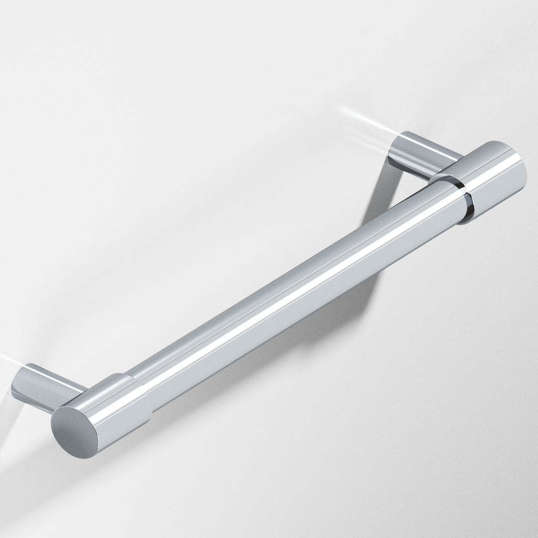 Colonial Bronze 1346 Round Appliance Pull with turned-down bar and straight posts in Polished Chrome