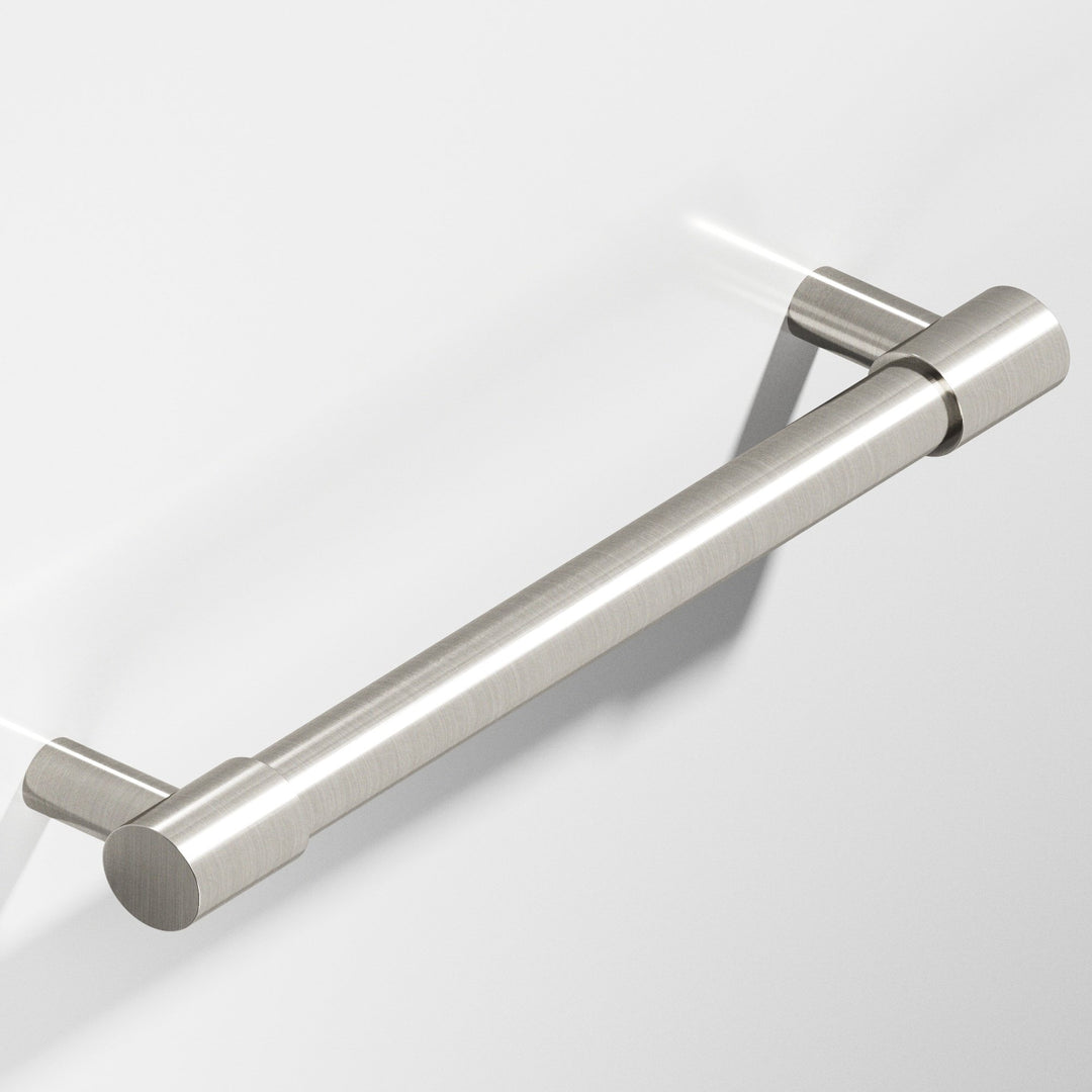 Colonial Bronze 1346 Round Appliance Pull with turned-down bar and straight posts in Satin Nickel