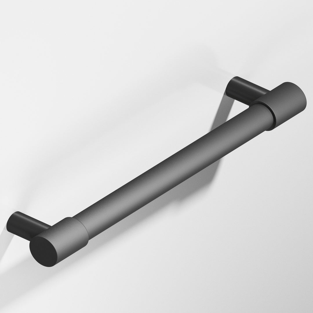 Colonial Bronze 1347 Round Cabinet Pull with turned-down bar and straight posts in Matte Graphite