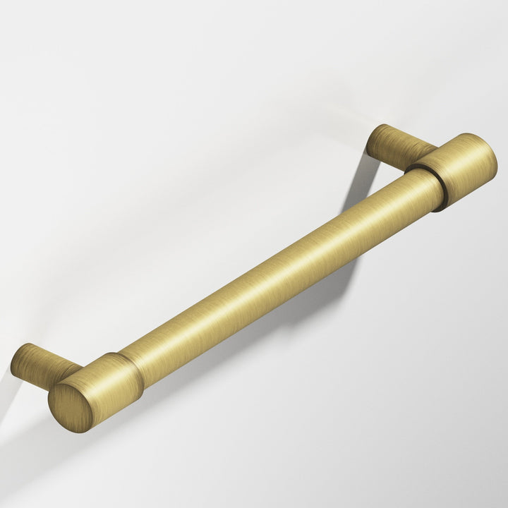 Colonial Bronze 1345 Round Cabinet Pull with turned-down bar and straight posts in Matte Antique Satin Brass