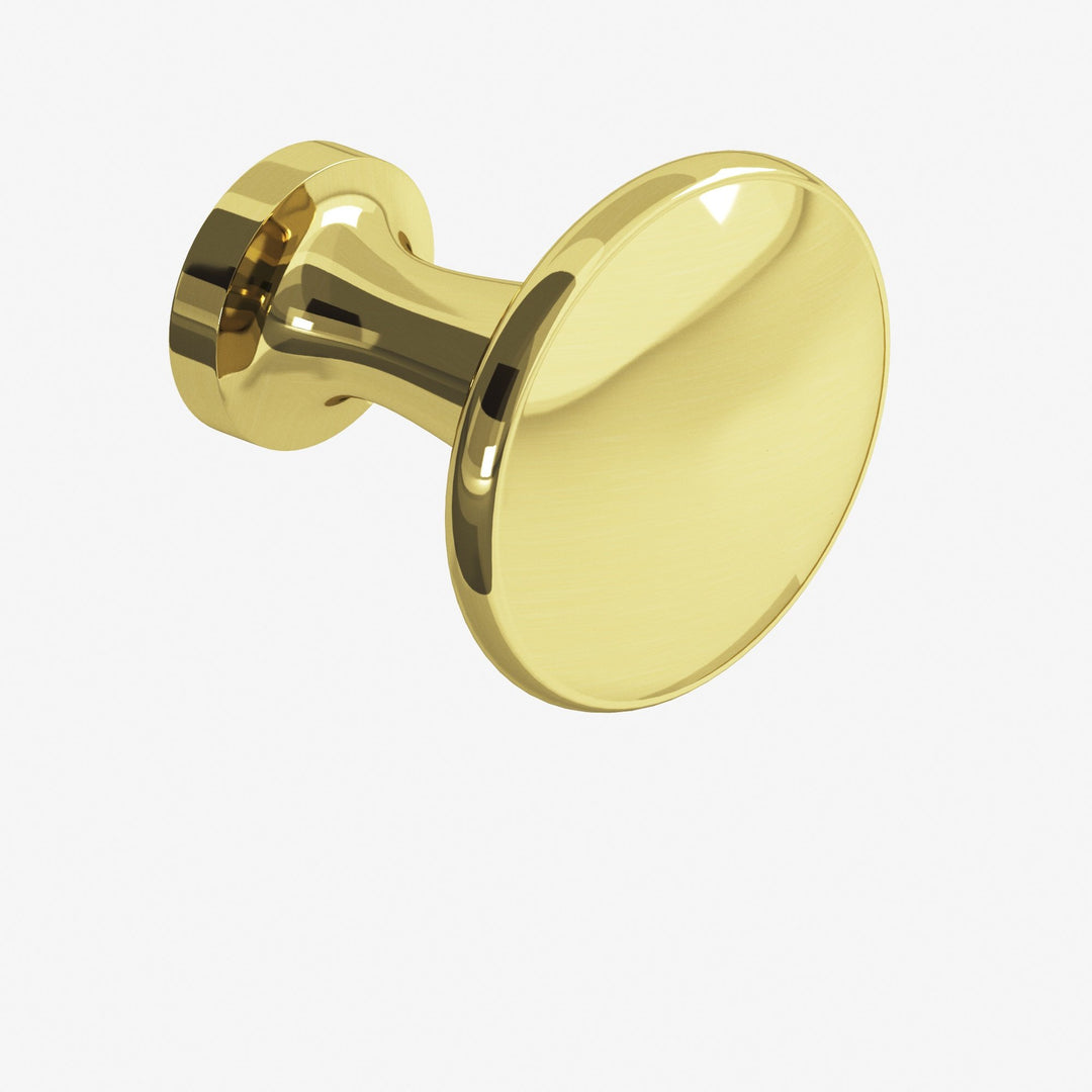 Colonial Bronze 137 Round Cabinet Knob in Unlacquered Polished Brass