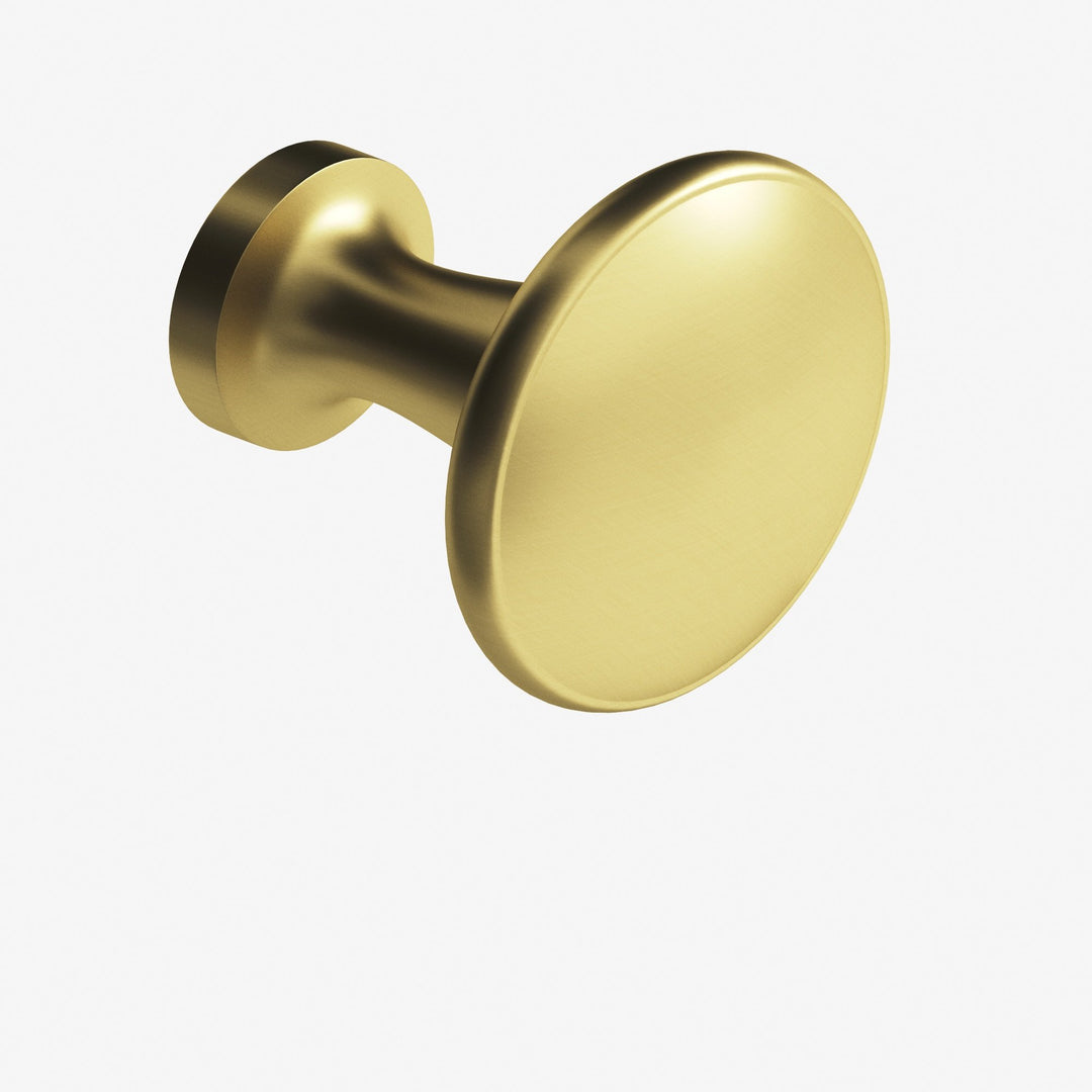 Colonial Bronze 140 Round Cabinet Knob in Matte Satin Brass