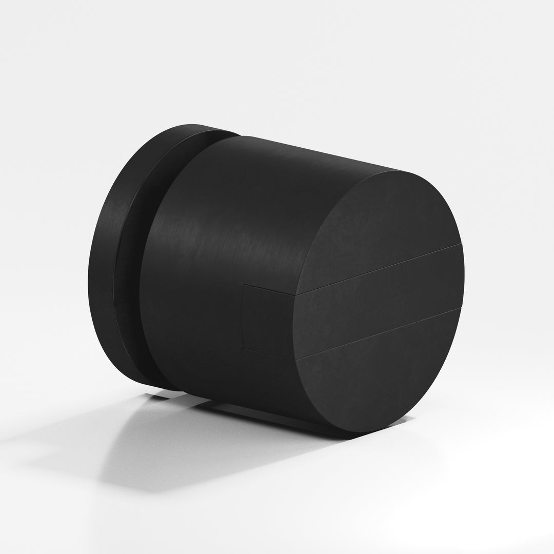 Colonial Bronze 1386 Round grooved and striped Cabinet Knob in Matte Satin Black