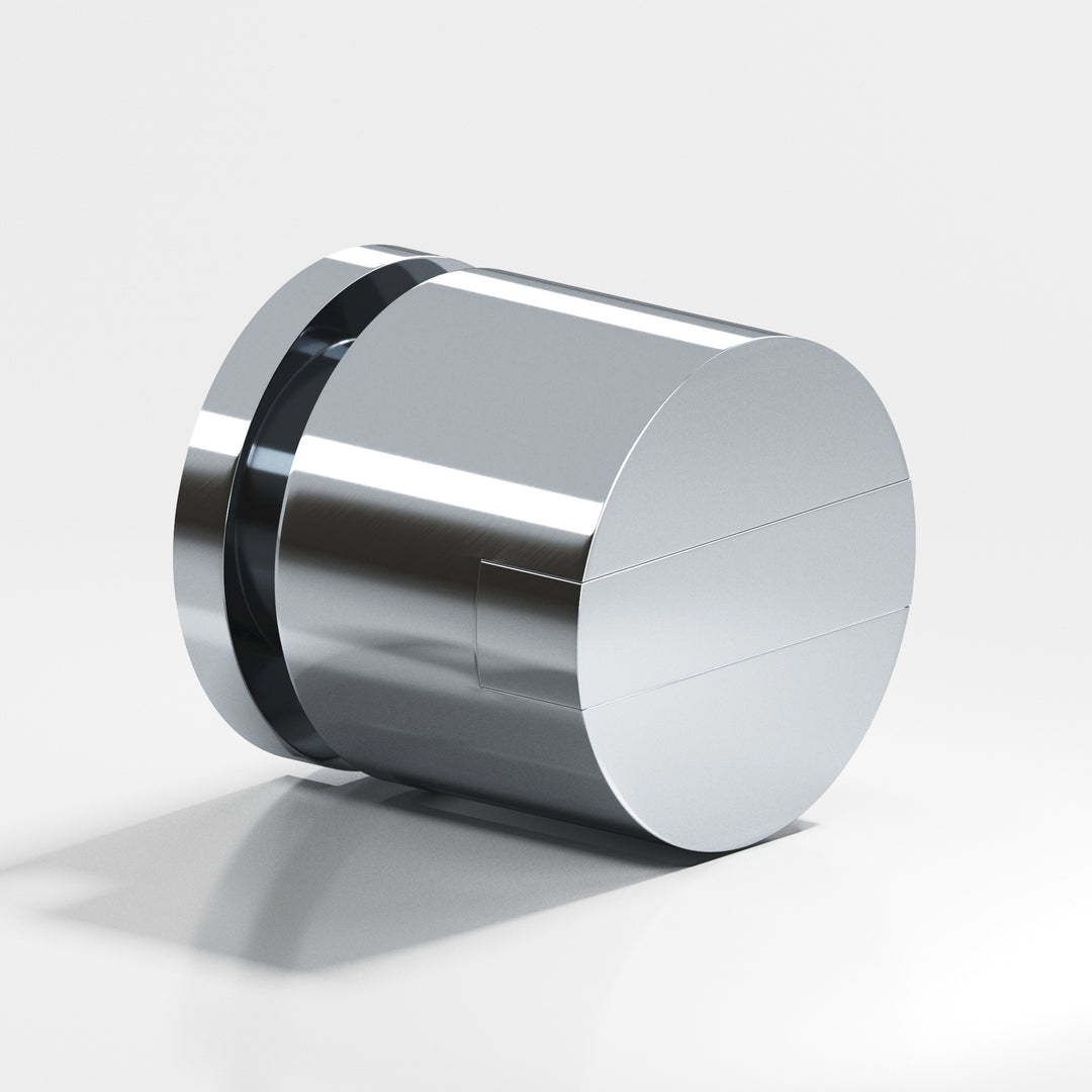 Colonial Bronze 1386 Round grooved and striped Cabinet Knob in Polished Chrome