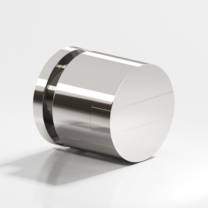 Colonial Bronze 1387 Round grooved and striped Cabinet Knob in Polished Nickel
