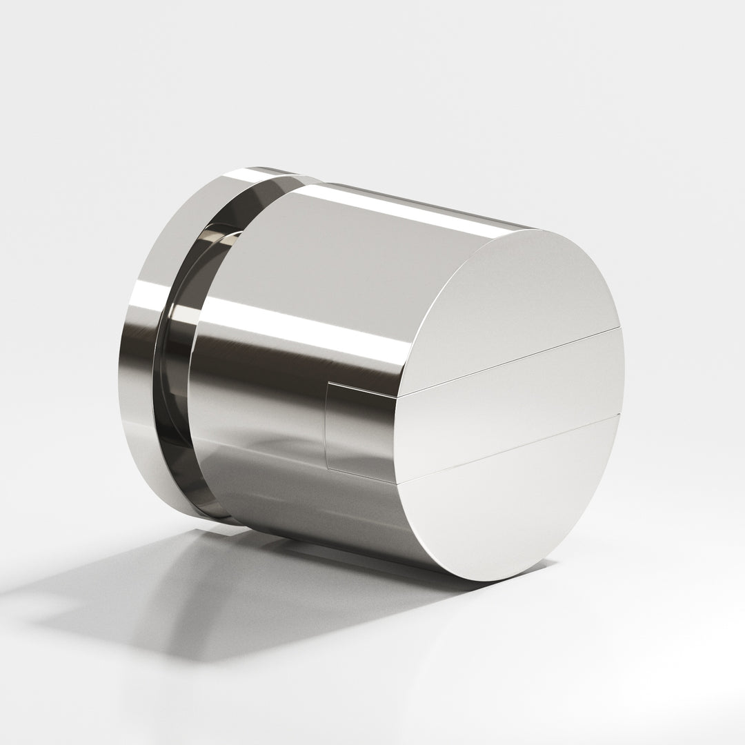Colonial Bronze 1386 Round grooved and striped Cabinet Knob in Polished Nickel