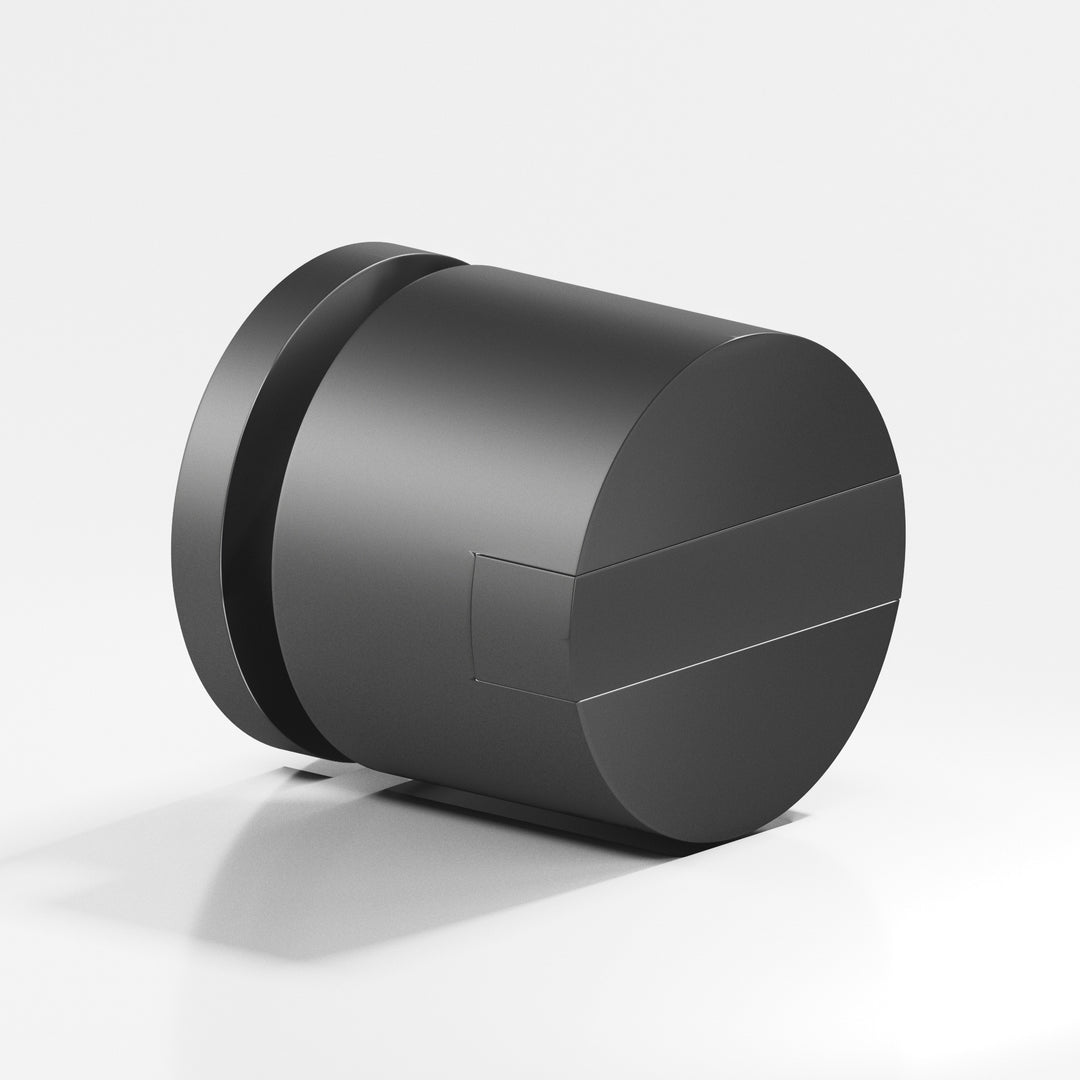 Colonial Bronze 1387 Round grooved and striped Cabinet Knob in Matte Graphite