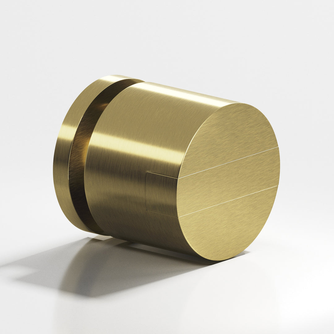Colonial Bronze 1387 Round grooved and striped Cabinet Knob in Antique Brass