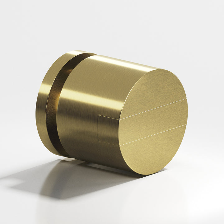 Colonial Bronze 1387 Round grooved and striped Cabinet Knob in Antique Brass