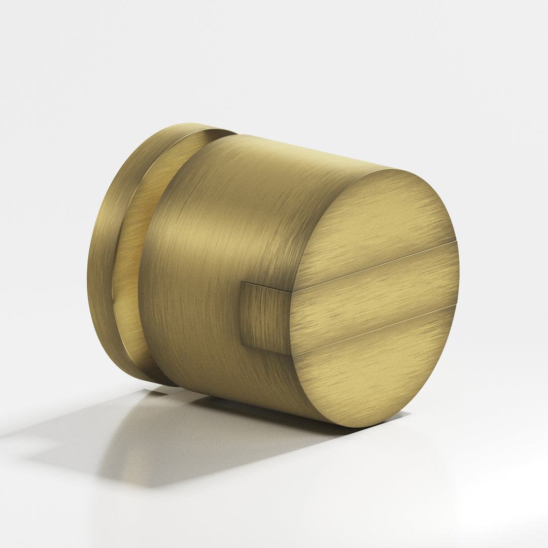 Colonial Bronze 1386 Round grooved and striped Cabinet Knob in Matte Antique Satin Brass