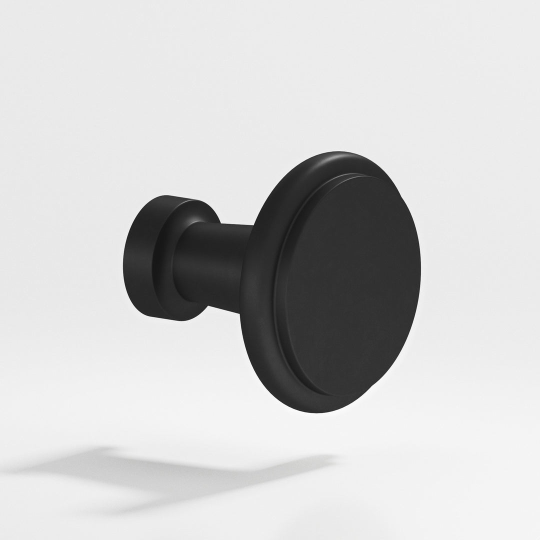 Colonial Bronze 138 Round Cabinet Knob in Matte Satin Black
