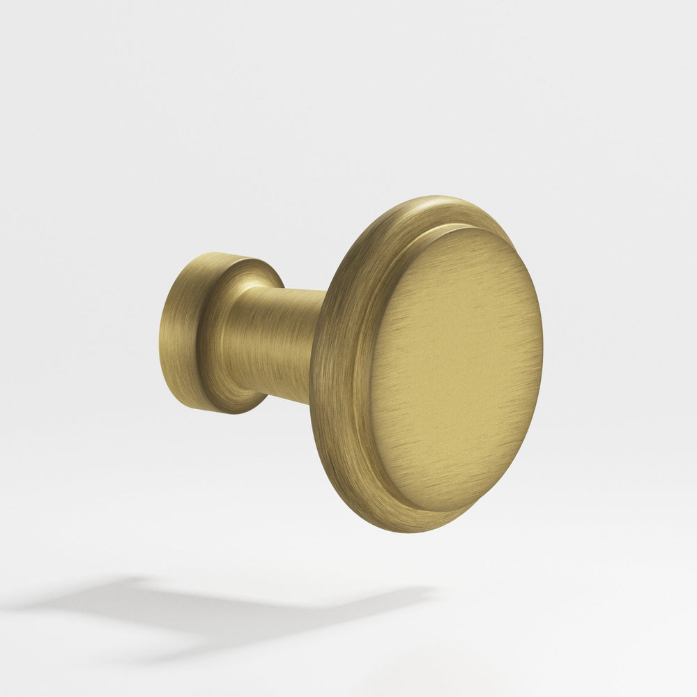 Colonial Bronze 138 Round Cabinet Knob in Matte Antique Satin Brass