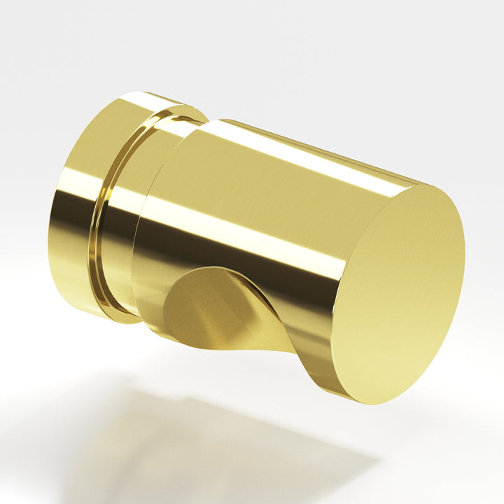 Colonial Bronze 141 Round grooved Cabinet Knob in Unlacquered Polished Brass
