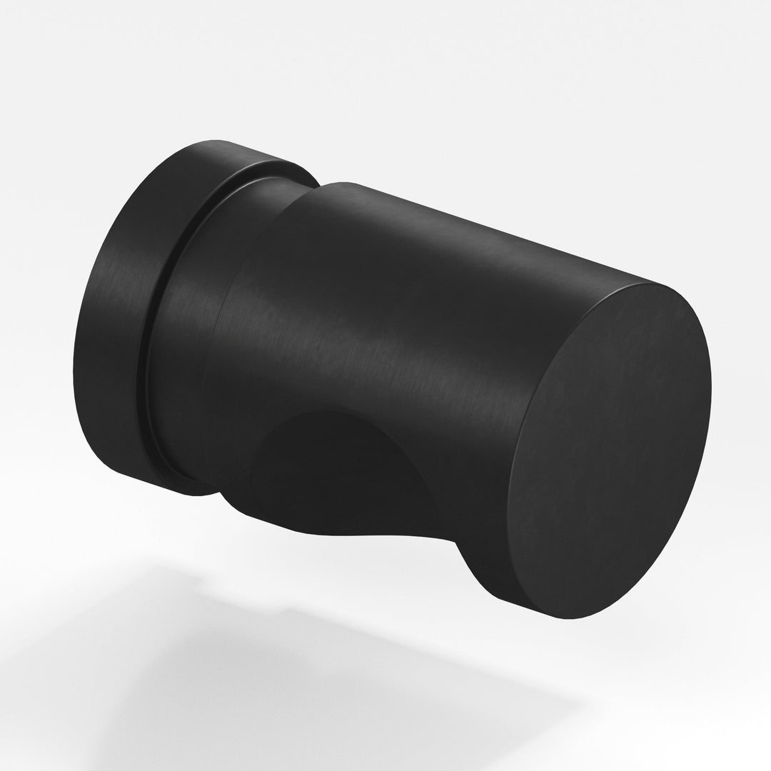 Colonial Bronze 142 Round grooved Cabinet Knob in Matte Satin Black