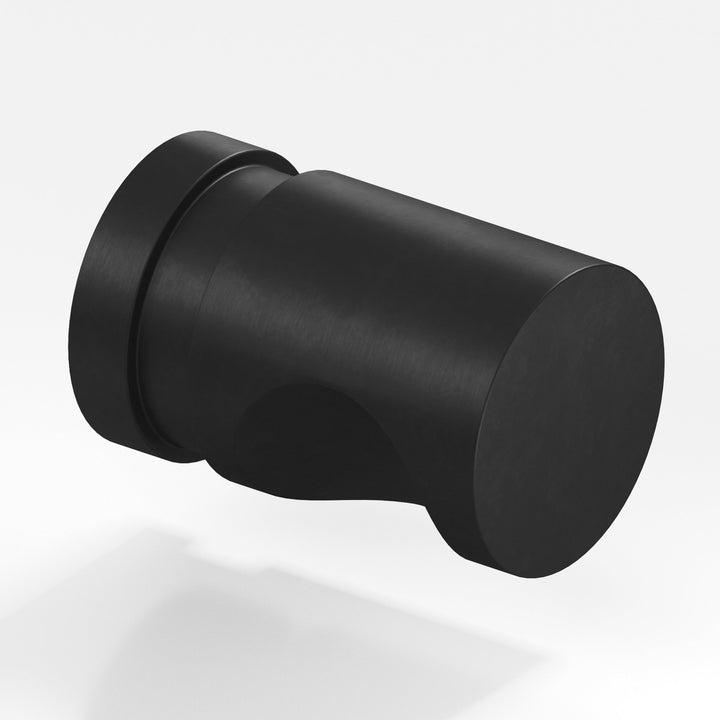 Colonial Bronze 141 Round grooved Cabinet Knob in Matte Satin Black