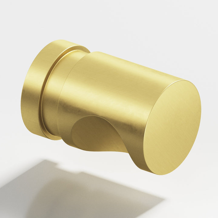 Colonial Bronze 143 Round grooved Cabinet Knob in Matte Satin Brass