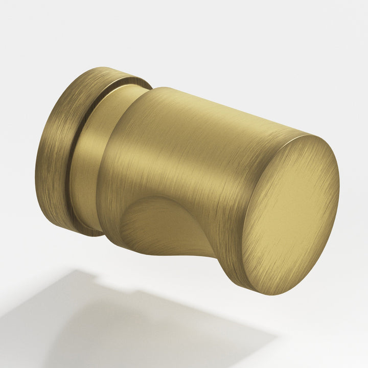 Colonial Bronze 141 Round grooved Cabinet Knob in Matte Antique Satin Brass