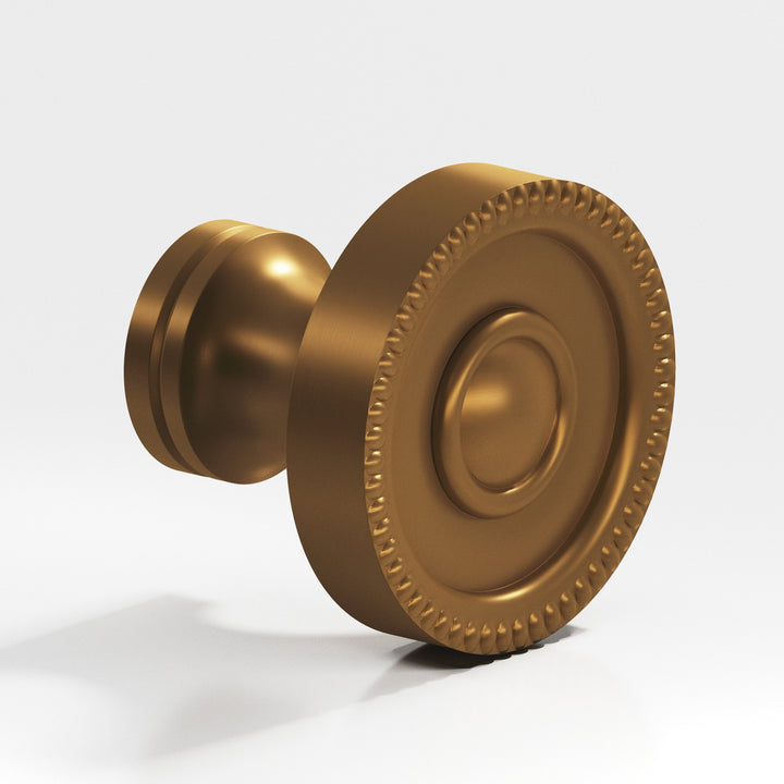 Colonial Bronze 173 Round beaded Cabinet Knob in Matte Light Statuary Bronze