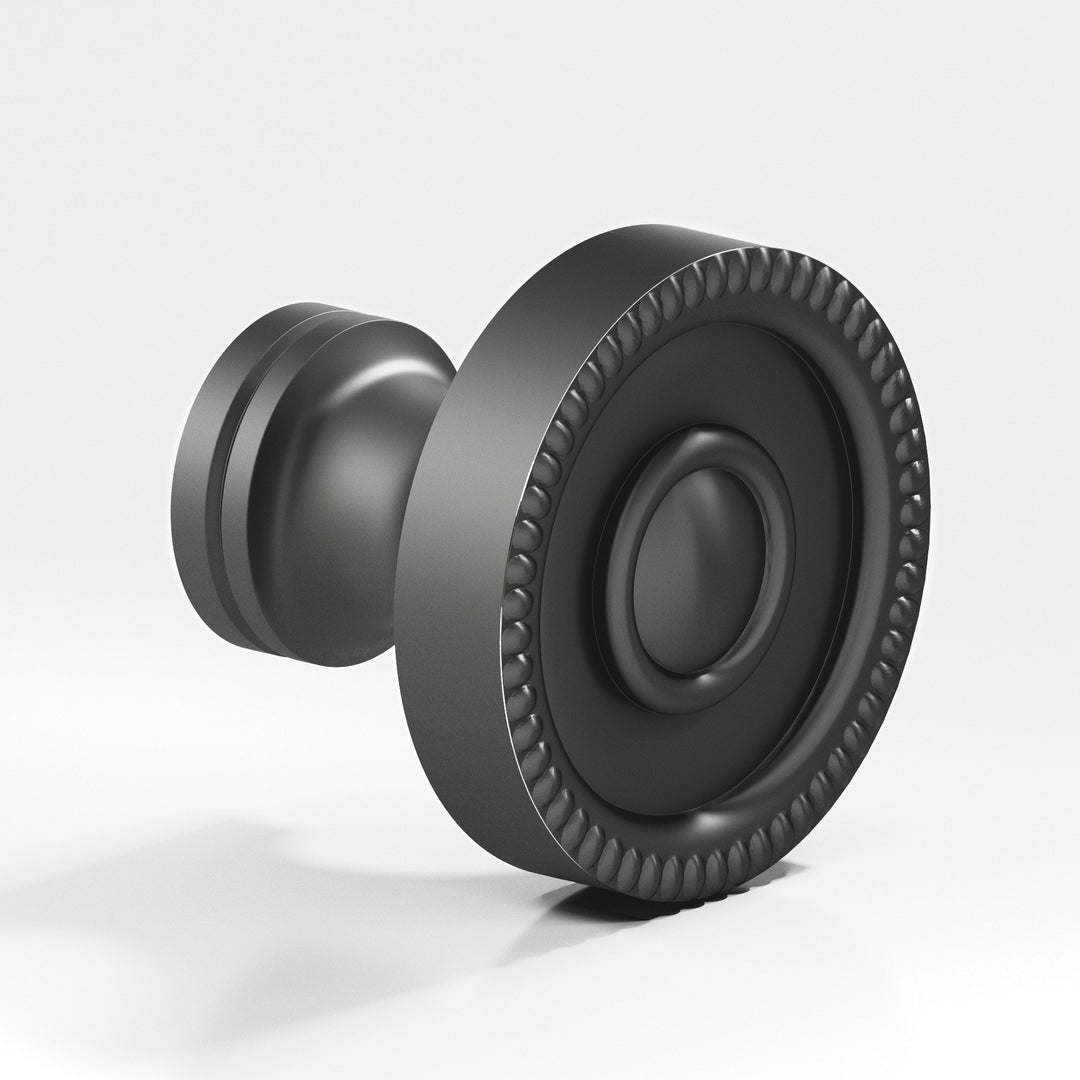 Colonial Bronze 174 Round beaded Cabinet Knob in Matte Graphite