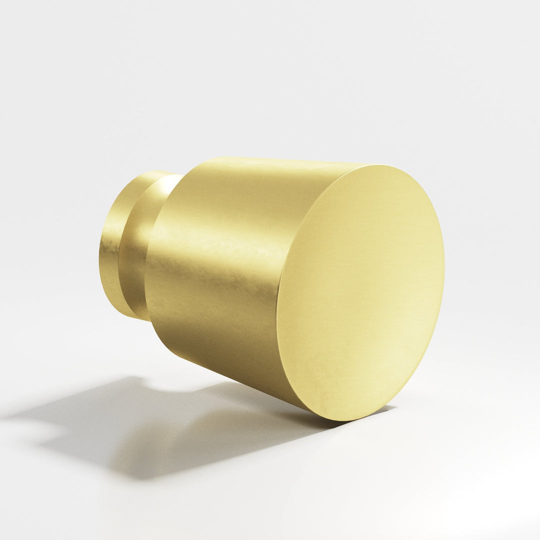 Colonial Bronze 181 Round tapered T Cabinet Knob in Matte Satin Brass