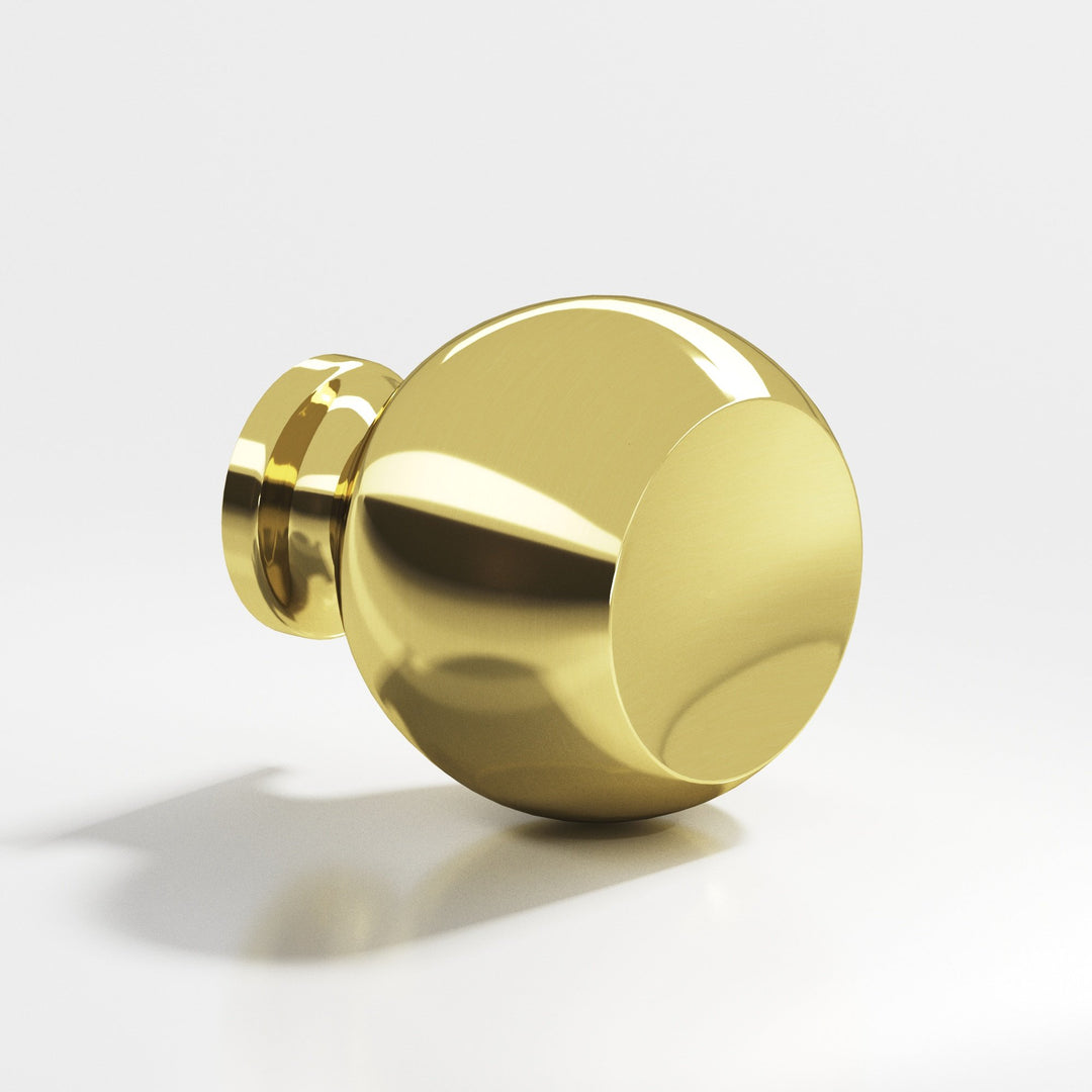 Colonial Bronze 183 Round Cabinet Knob in Unlacquered Polished Brass