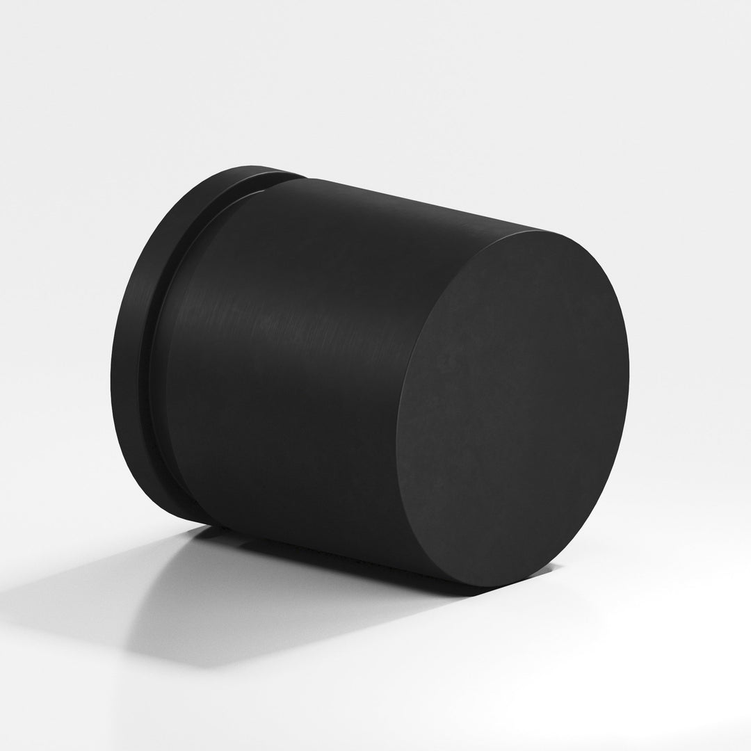 Colonial Bronze 186 Round grooved Cabinet Knob in Matte Satin Black