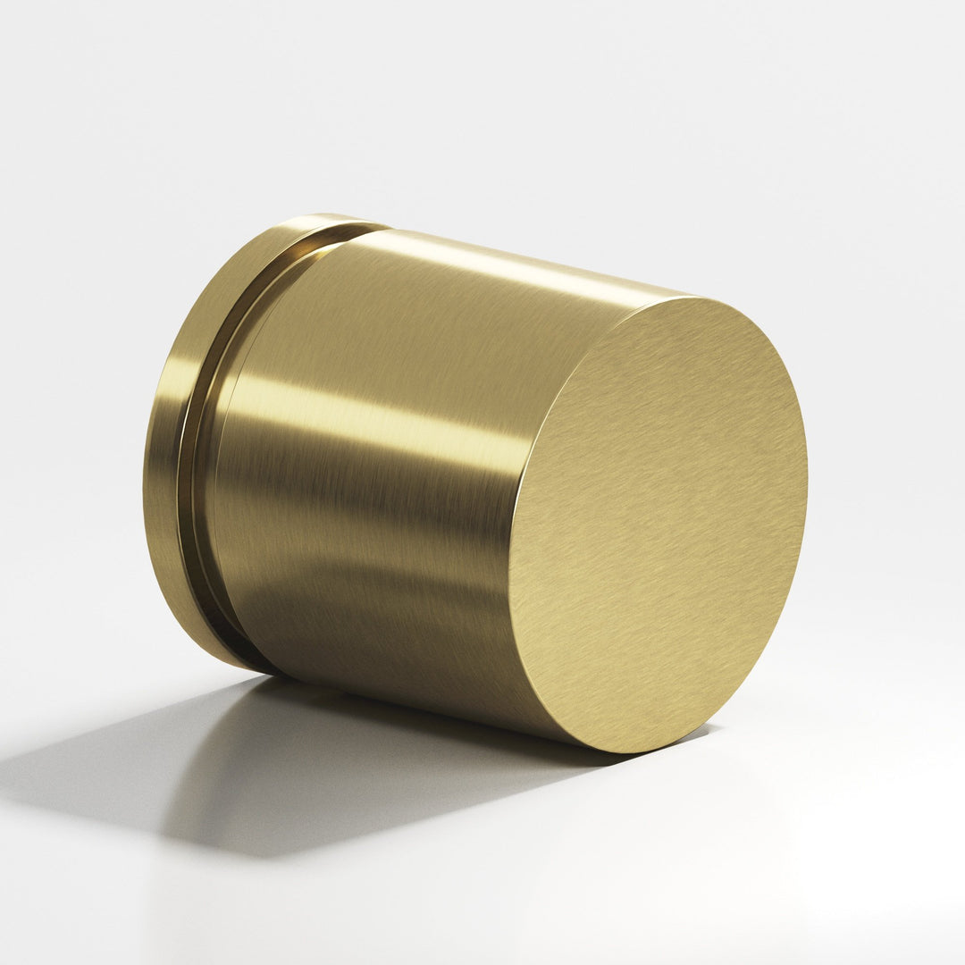 Colonial Bronze 186 Round grooved Cabinet Knob in Antique Brass