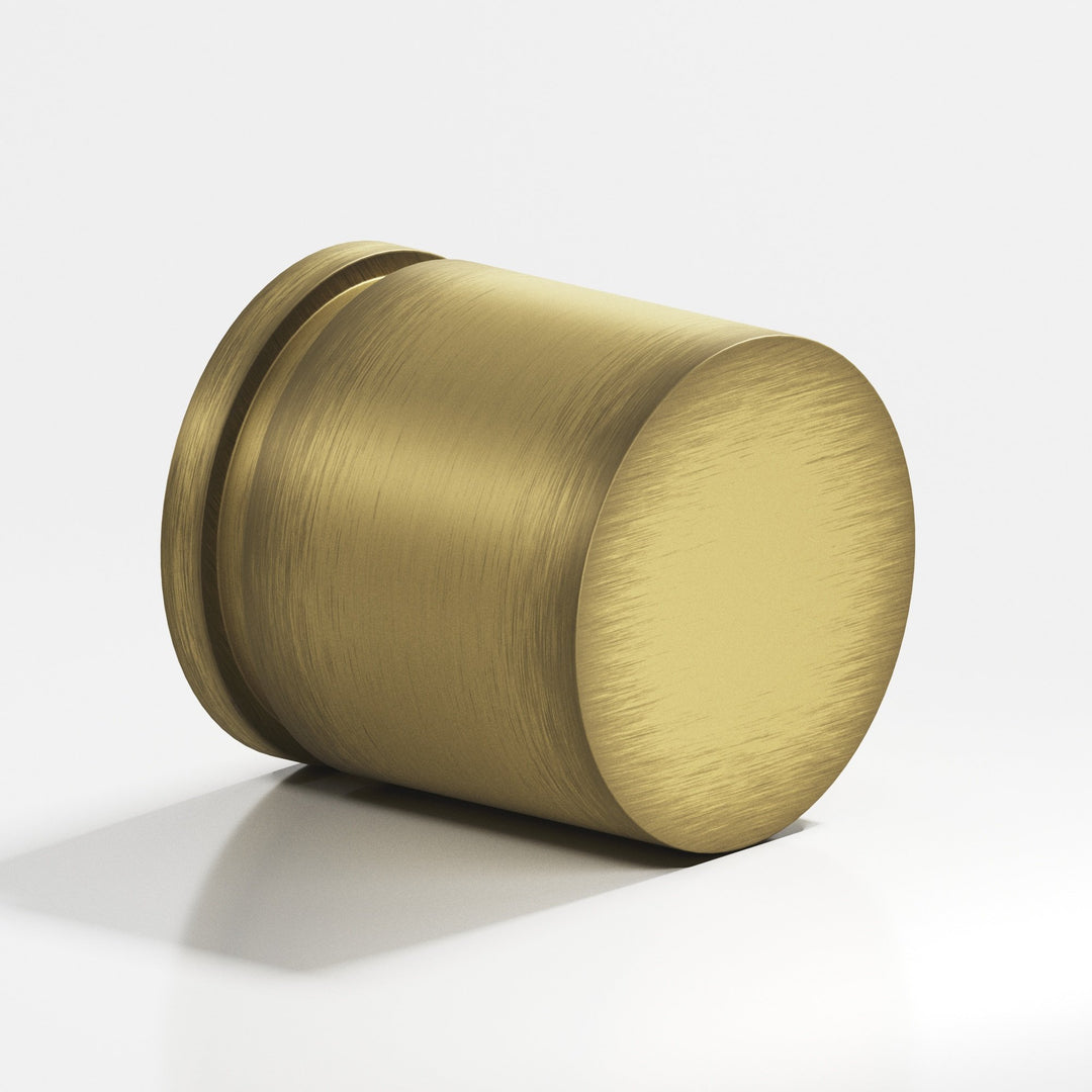 Colonial Bronze 187 Round grooved Cabinet Knob in Matte Antique Satin Brass