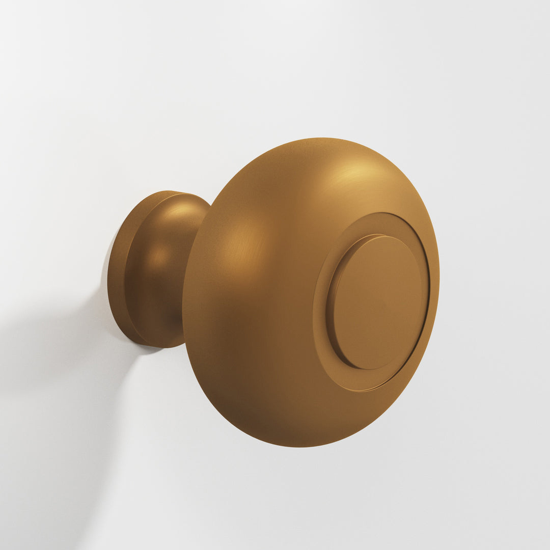 Colonial Bronze 1930 Round grooved Cabinet Knob in Matte Light Statuary Bronze