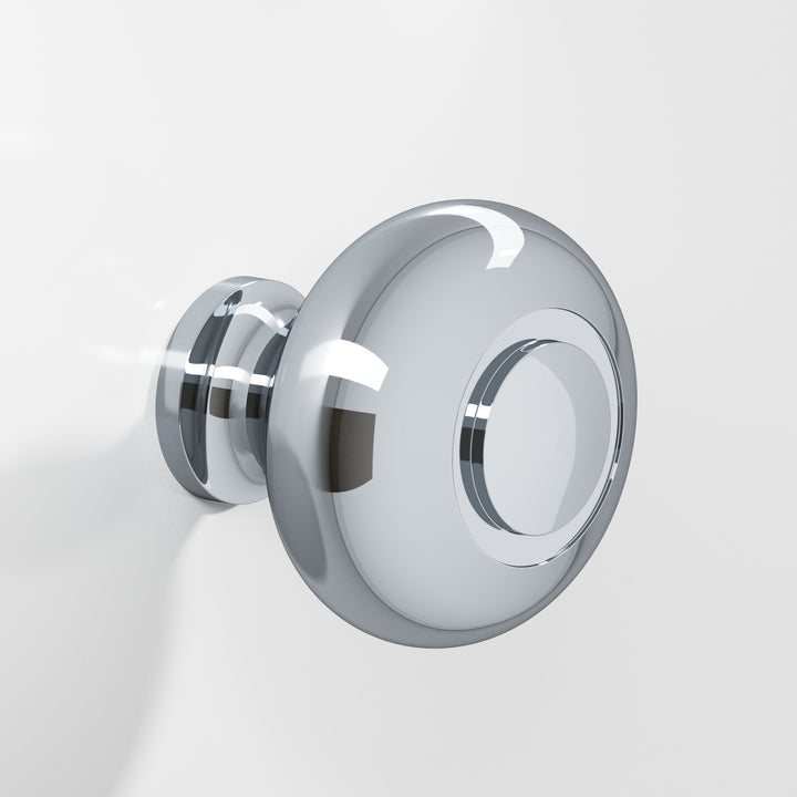 Colonial Bronze 1920 Round grooved Cabinet Knob in Polished Chrome